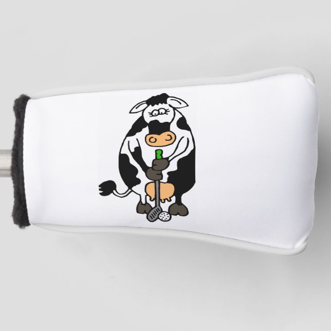 Funda Para Palo De Golf Una vaca jugando al golf (Anverso)