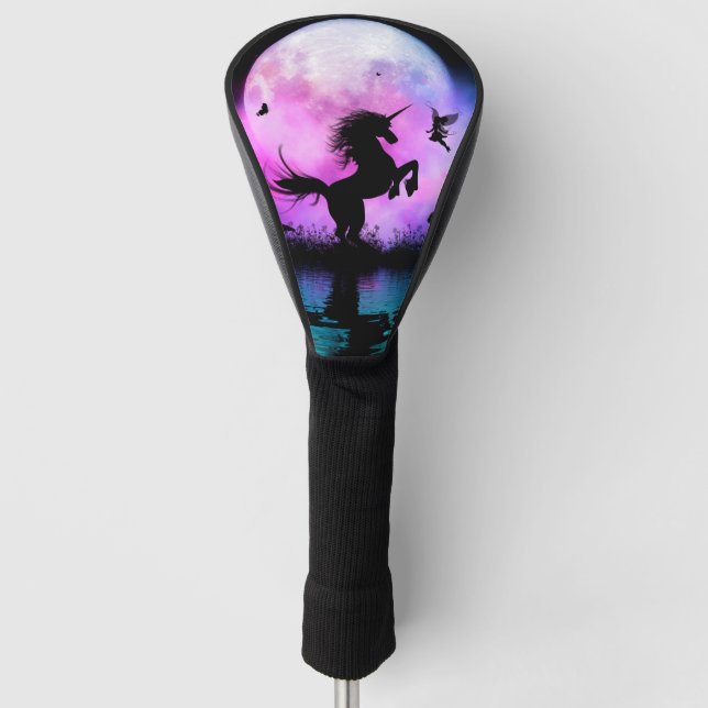 Funda Para Palo De Golf Unicornio con pequeño hada (Anverso)