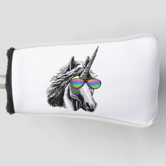 Funda Para Palo De Golf Unicornio fresco con las gafas de sol del arco