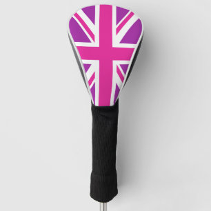 Funda Para Palo De Golf Union Jack/Bandera rosa y púrpura