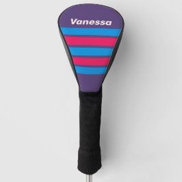 Funda Para Palo De Golf Uva Eléctrica Retro a través de Rayas con Nombre