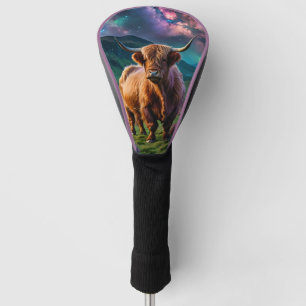 Funda Para Palo De Golf Vaca Highland bajo las estrellas