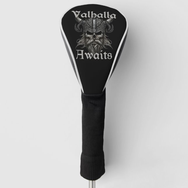 Funda Para Palo De Golf Valhalla Awaits - Skull (Anverso)
