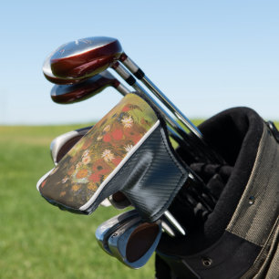 Funda Para Palo De Golf Vase con cornflores y cachorros, peonías y crisant
