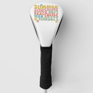 Funda Para Palo De Golf Verano Diciendo Retro Beach Helado Café Sunsets