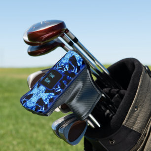 Funda Para Palo De Golf Verdadero resumen de sonido azul personalizado con