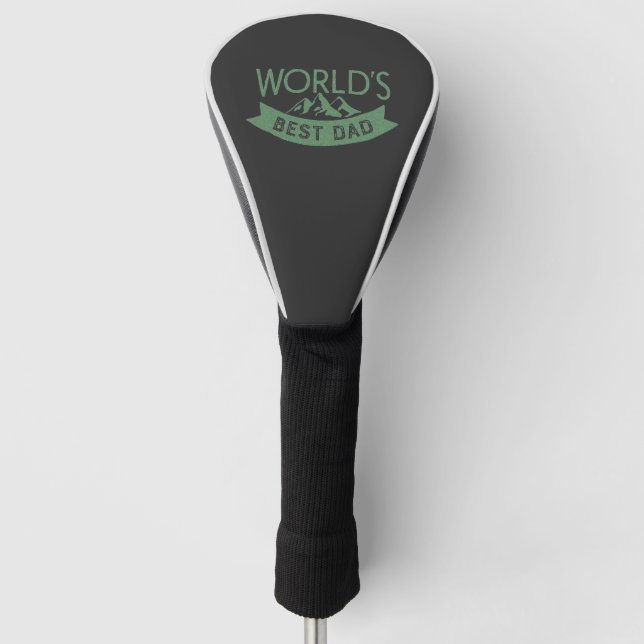 Funda Para Palo De Golf Verde del Día del Padre Mejor del Mundo (Anverso)