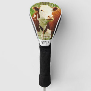 Funda Para Palo De Golf Verde marrón de vaca suave