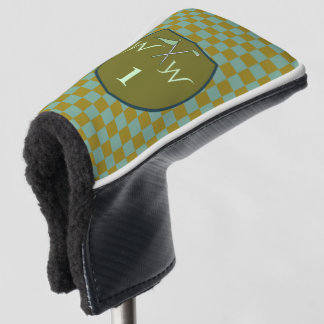 Funda Para Palo De Golf Verde Oliva y Cool Sage Cuadros Monograma