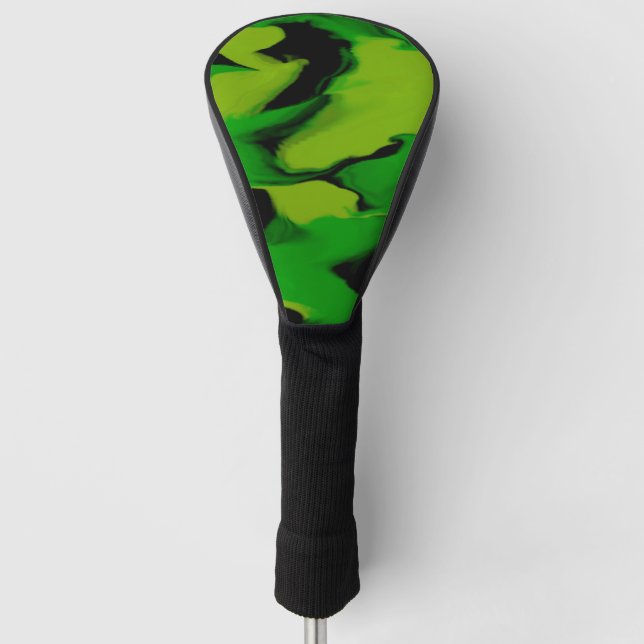 Funda Para Palo De Golf Verde ondulado y negro (Anverso)