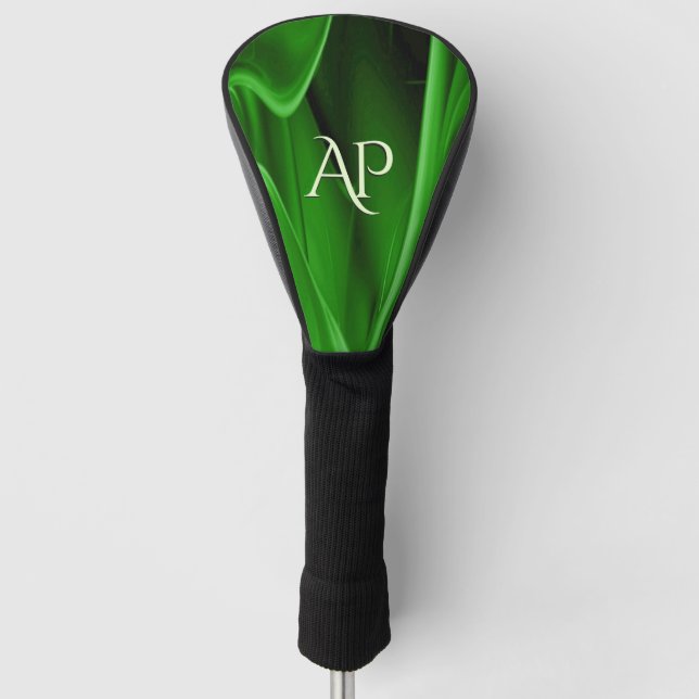 Funda Para Palo De Golf Viaje verde monogramado (Anverso)