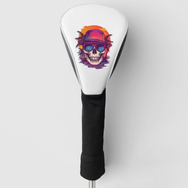 Funda Para Palo De Golf Vibra de cráneo tropical (Anverso)
