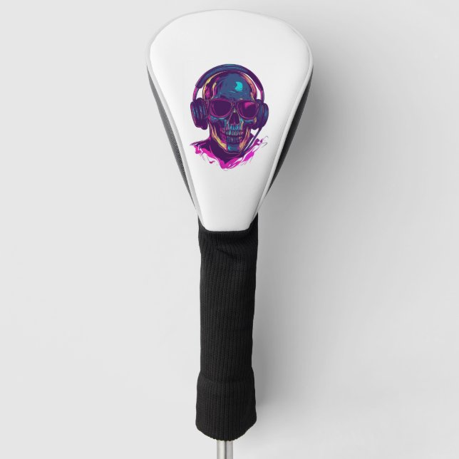 Funda Para Palo De Golf Vibraciones de DJ de cráneo (Anverso)