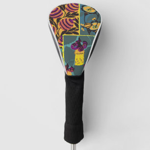 Funda Para Palo De Golf Vibrante Estampa Floral Maximalista de Morado y Tu