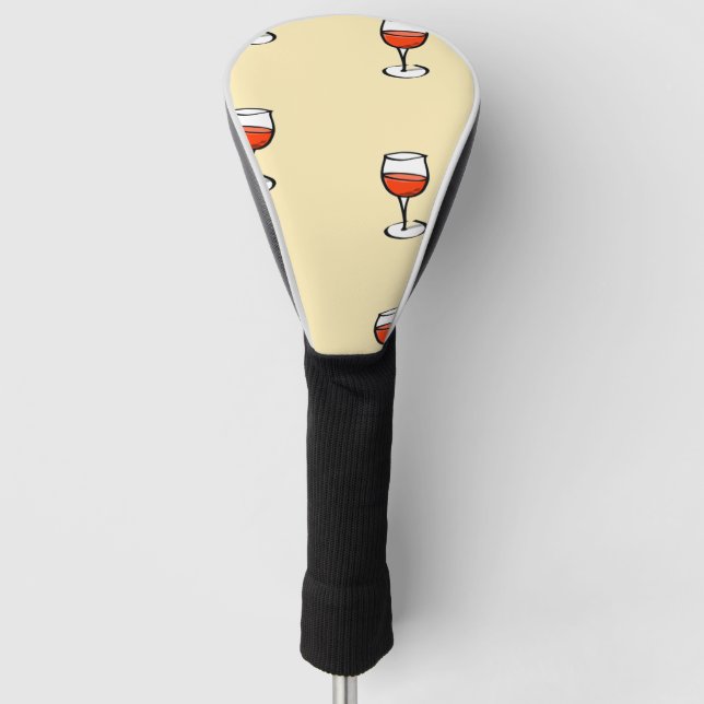 Funda Para Palo De Golf Vidrio de vino sobre naranja (Anverso)