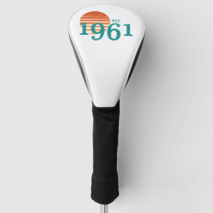Funda Para Palo De Golf Vintage 1961 60th Birthday Retro Sunset