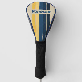 Funda Para Palo De Golf Vintage Beach Sand Pin Striped with Name