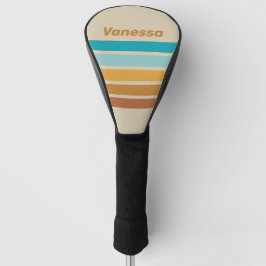 Funda Para Palo De Golf Vintage Desert Rainbow Across Striping with Name