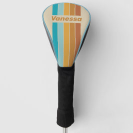 Funda Para Palo De Golf Vintage Desert Rainbow Pin Striped with Name