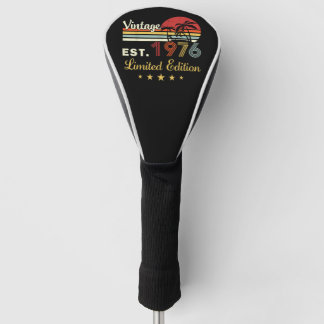 Funda Para Palo De Golf Vintage Est 1976 Retro Atardecer Palmeras Cumpleañ
