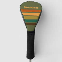 Funda Para Palo De Golf Vintage Forest Marsh Across Striping with Name