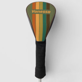 Funda Para Palo De Golf Vintage Forest Marsh Pin Striped with Name