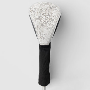 Funda Para Palo De Golf Vintage Look Boda Floral Blanco Lazo