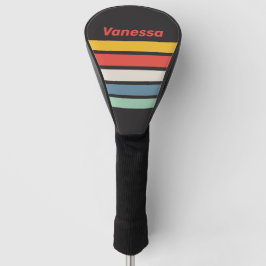 Funda Para Palo De Golf Vintage Medianoche con Franjas y Nombre