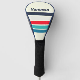 Funda Para Palo De Golf Vintage Océano a Través de Rayas con Nombre