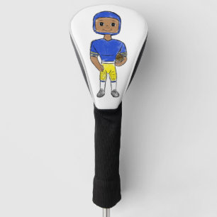 Funda Para Palo De Golf vintage retro jugador de fútbol azul amarillo simp