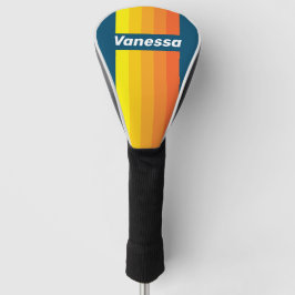 Funda Para Palo De Golf Vintage Sea Sun Pin Stripes with Name