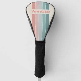 Funda Para Palo De Golf Vintage Soft Sea Shell Pin Striped with Name