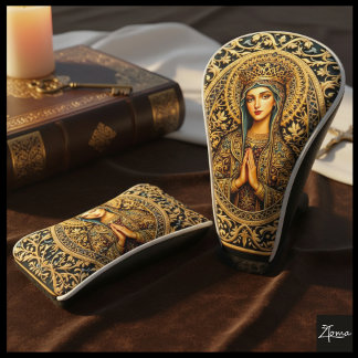 Funda Para Palo De Golf Virgen María Reverencia Dorada
