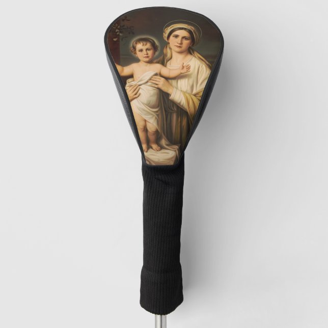 Funda Para Palo De Golf Virgen María sujetando al bebé Jesús (Anverso)