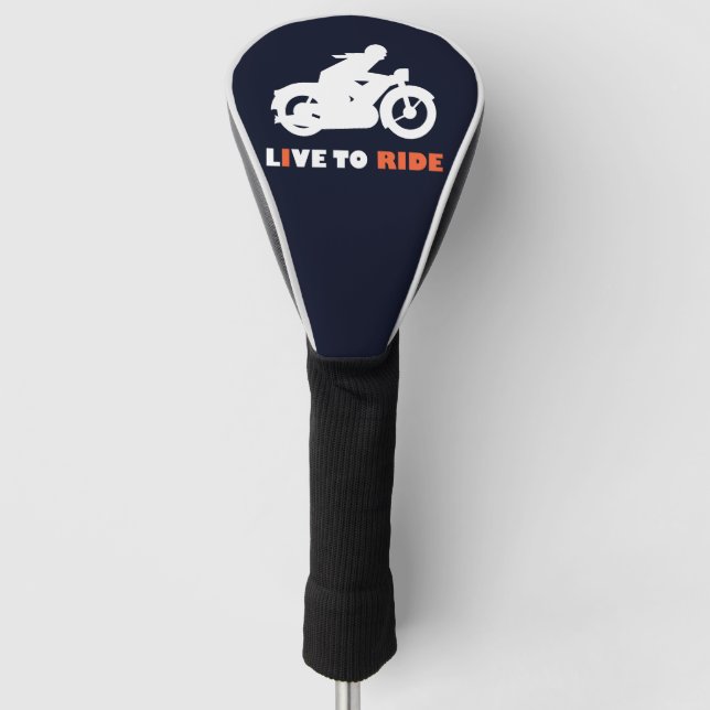 Funda Para Palo De Golf Vivir En Motocicleta De Biker (Anverso)