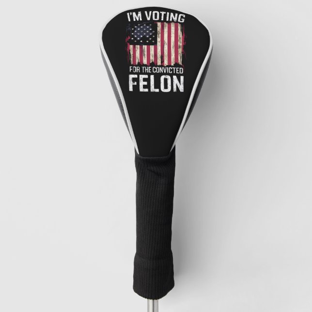 Funda Para Palo De Golf Voto por el convicto Felon Pro Trump 2024 (Anverso)