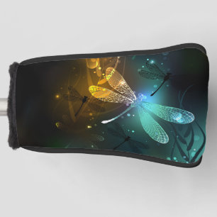 Funda Para Palo De Golf Vuelo de libélula luminosa verde