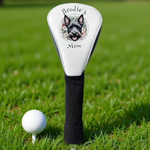 Funda Para Palo De Golf Watercolor Scottie y floral Wreath