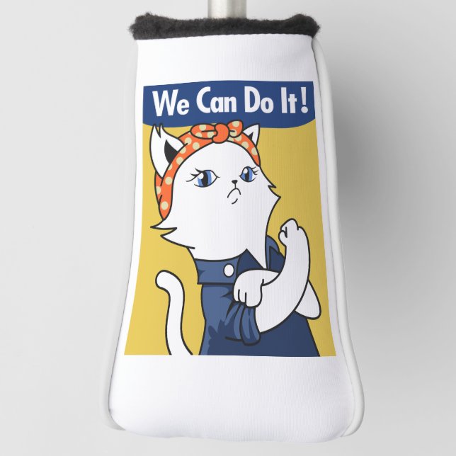 Funda Para Palo De Golf We Can Do It! White Cat Rosie the Riveter (Girar 90)