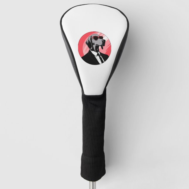 Funda Para Palo De Golf Weimaraner Dog Businessman (Anverso)