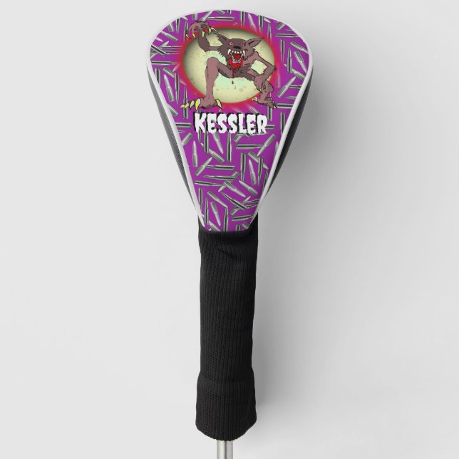 Funda Para Palo De Golf Werewolf Full Moon Purple Halloween Personalizado (Anverso)
