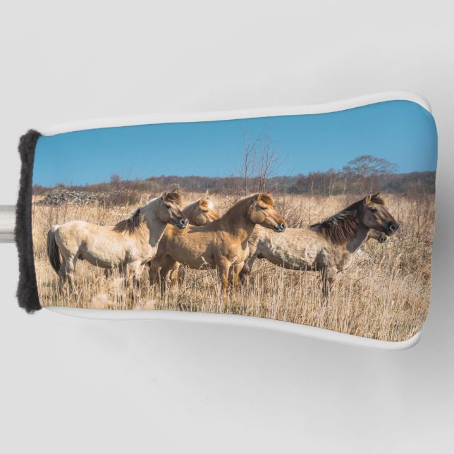 Funda Para Palo De Golf Wild Konik ponies Wicken Fen Cambridgeshire UK (Anverso)