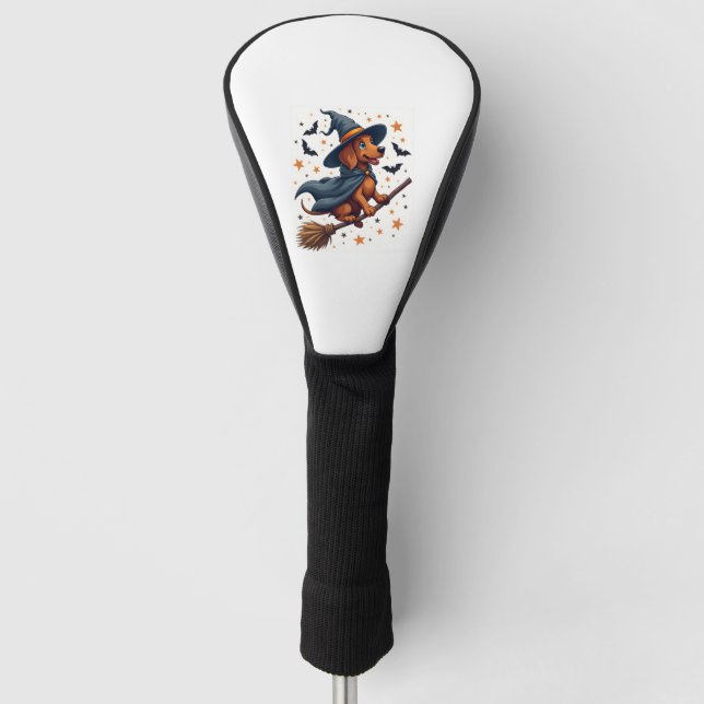 Funda Para Palo De Golf Witchy Dachshund Delight (Anverso)