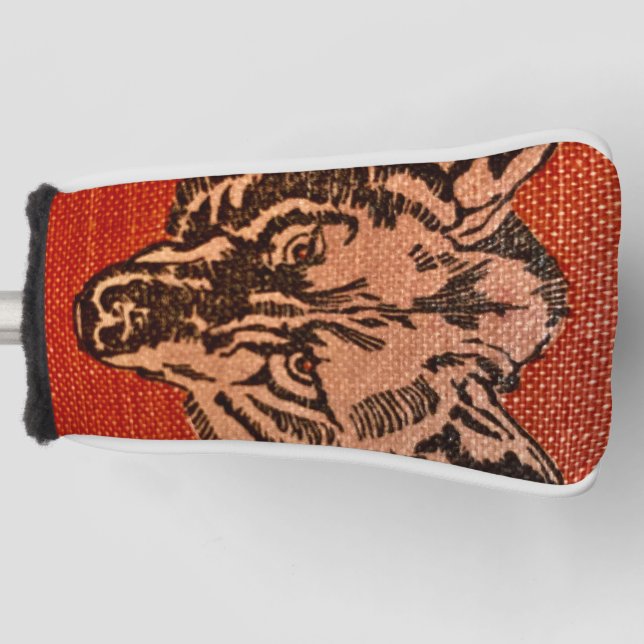 Funda Para Palo De Golf Wolf Head on Red (Anverso)