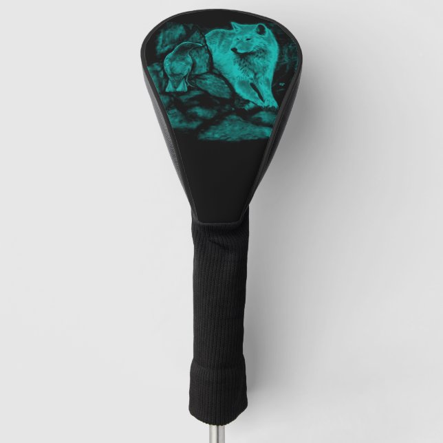 Funda Para Palo De Golf Wolf y Raven en la noche (Anverso)