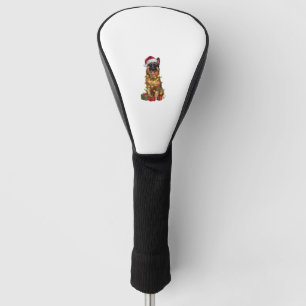 Funda Para Palo De Golf Xmas Iluminando Santa Hat Perro belga Tervuren Chr