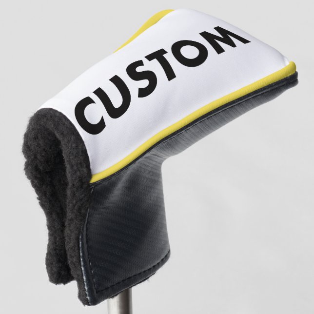 Funda Para Palo De Golf YELLOW Piping Custom Golf Putter Headcover Blank (Anverso 3/4)