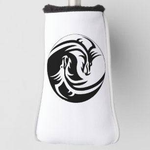 Funda Para Palo De Golf yin yang dragones cubierta de cabeza de golf