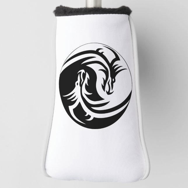 Funda Para Palo De Golf yin yang dragones cubierta de cabeza de golf (Girar 90)
