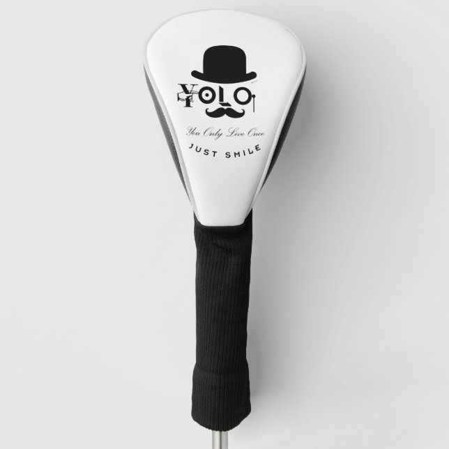 Funda Para Palo De Golf YOLO: Solo Vives Una Vez - ¡Sonríe! (Anverso)